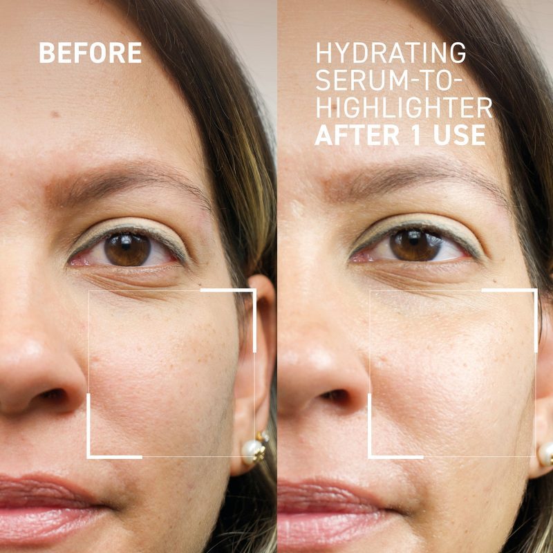 2 LAB HydratingSerum to highlighter BefAft